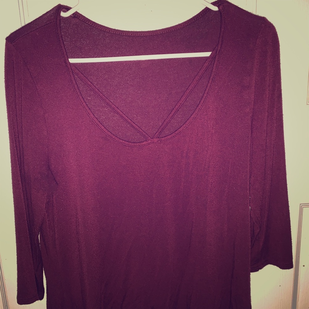 Burgundy plain shirt